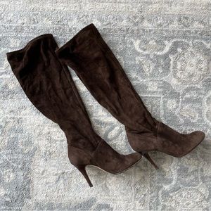 Cole Haan chocolate suede stretch SZ 6 4 in heel